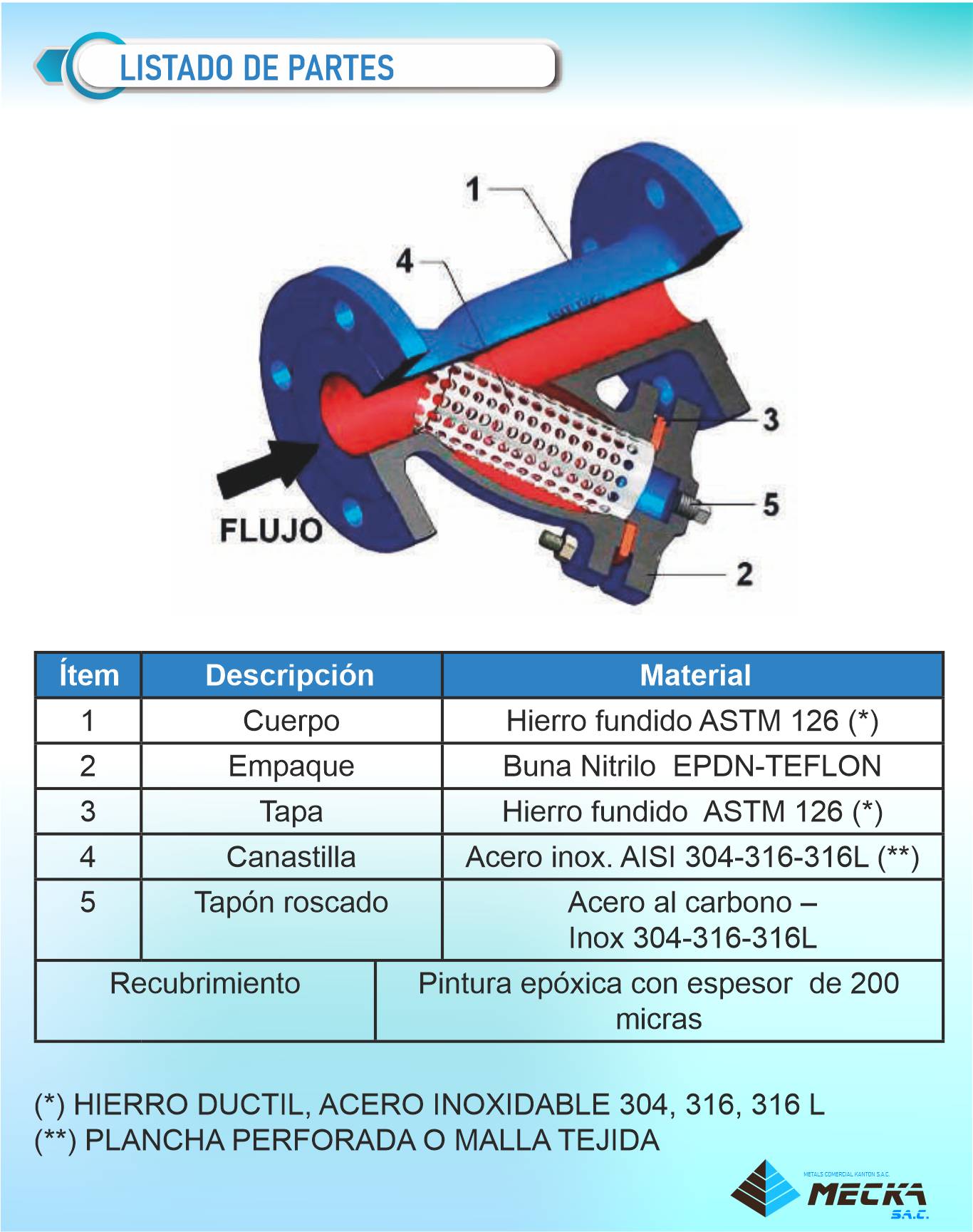 Filtro tipo Y Bridado - Meckasac